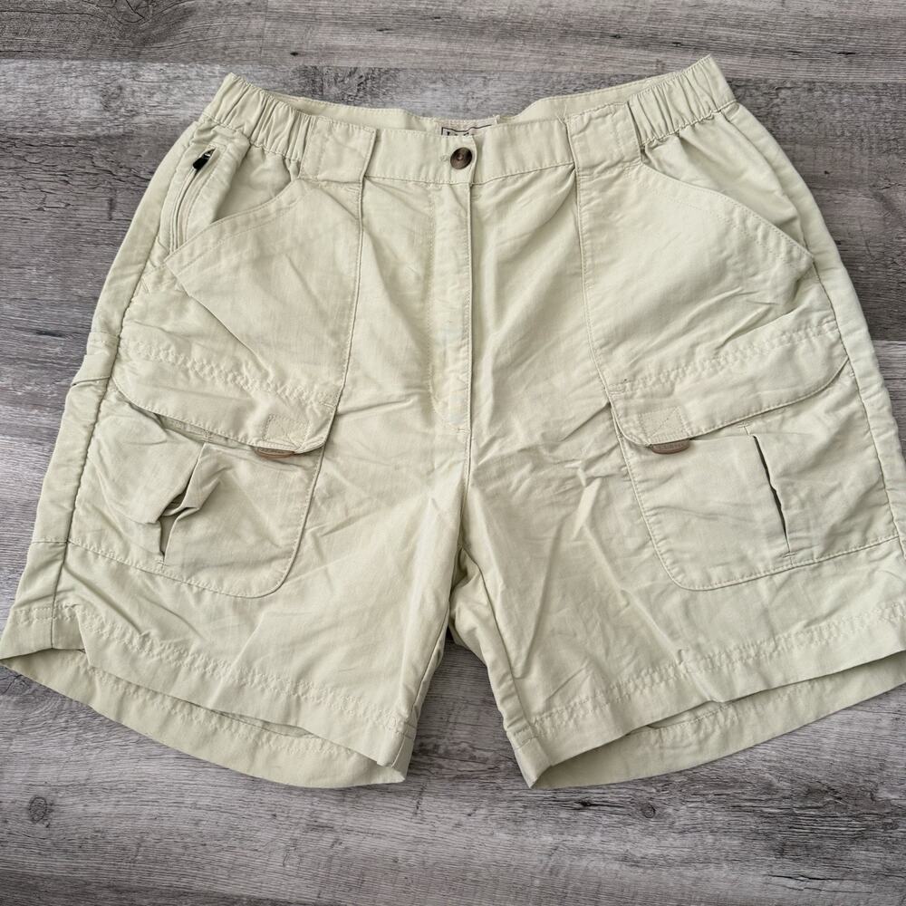 LL Bean Cargo Shorts Womens Sz Small Khaki Hiking Nylon Supplex 6” Inseam 0CFL5